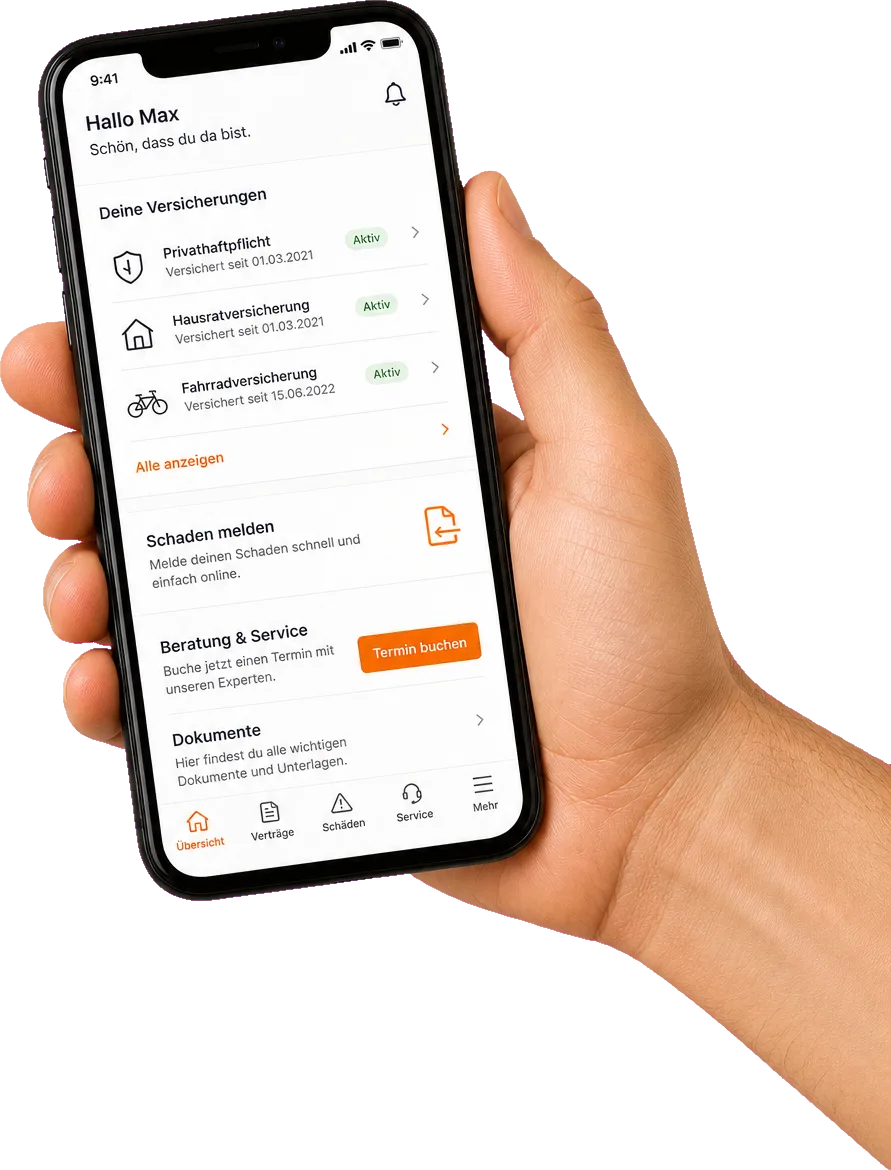 Online-Abschluss per Smartphone bei Generalagentur Marco Wenger